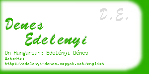 denes edelenyi business card