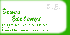 denes edelenyi business card